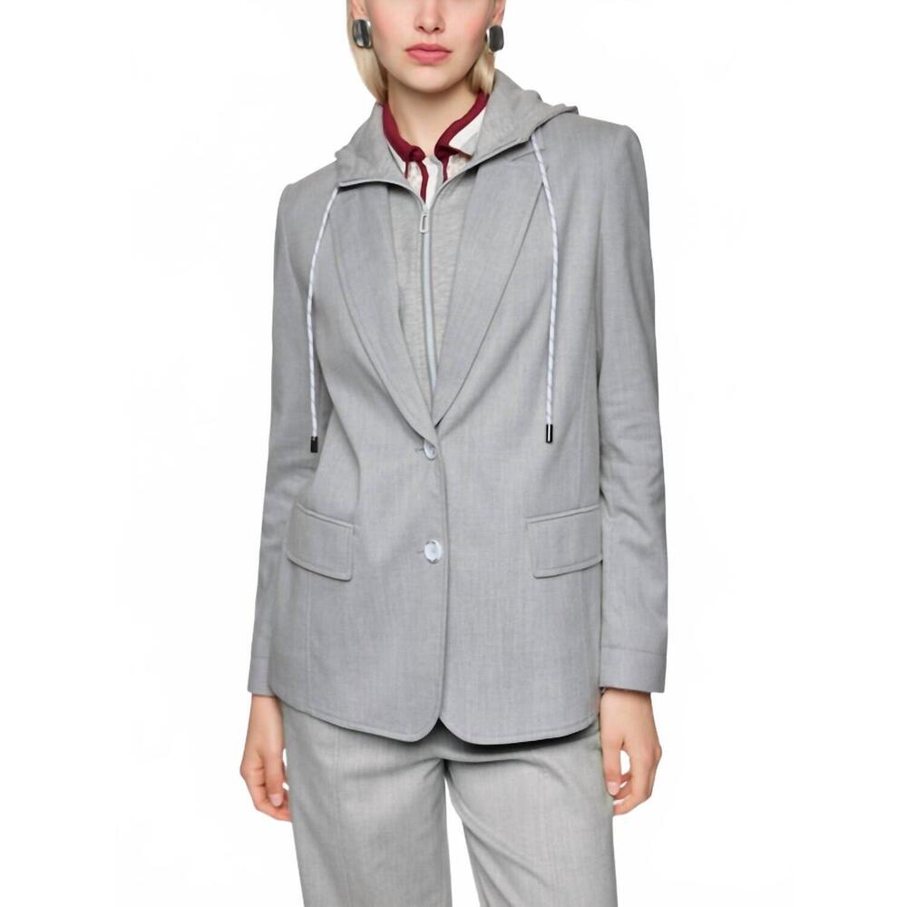 NEW MARC CAIN sporty hooded blazer in grey